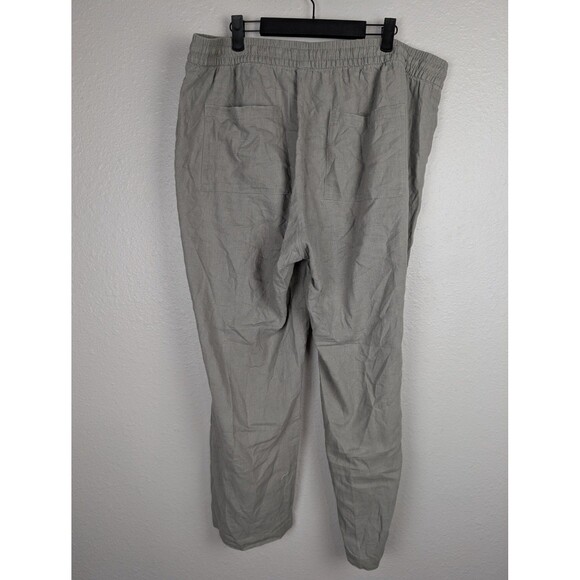 Old Navy Pants Mens XL Gray Linen Blend Drawstring Casual Relaxed Fit Pockets - Picture 4 of 6